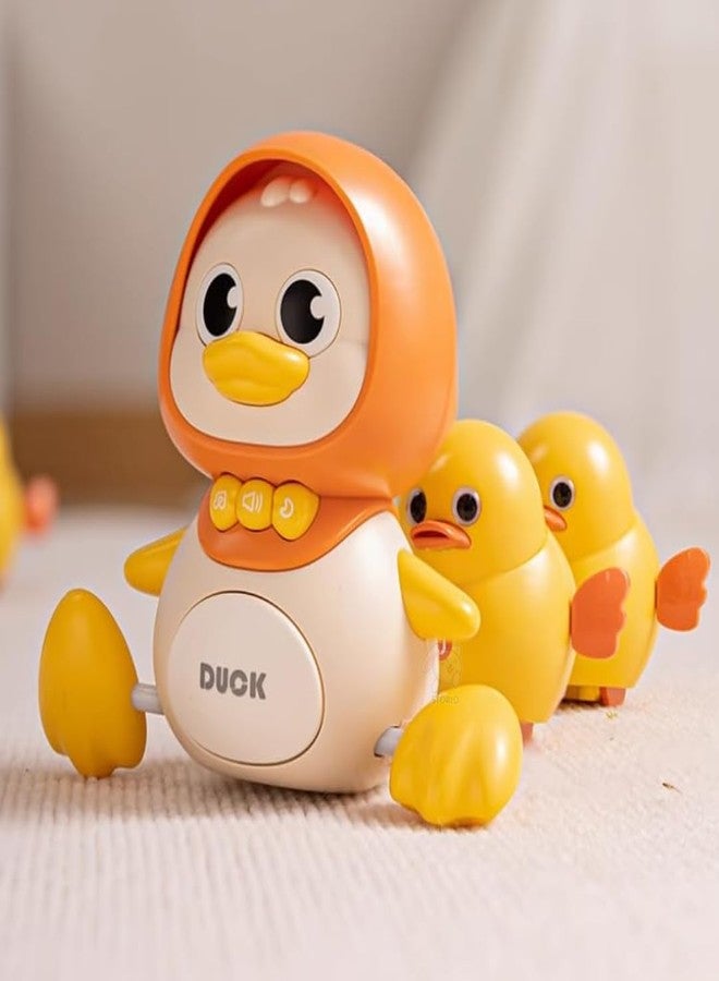 Storio Crawling Duck Musical Toy for Babies & Toddlers | Educational Sound Toy with Lights & Music | Walking Mother Duck with 2 Ducklings | Encourages Crawling, Early Learning, Sensory Play - Image 1